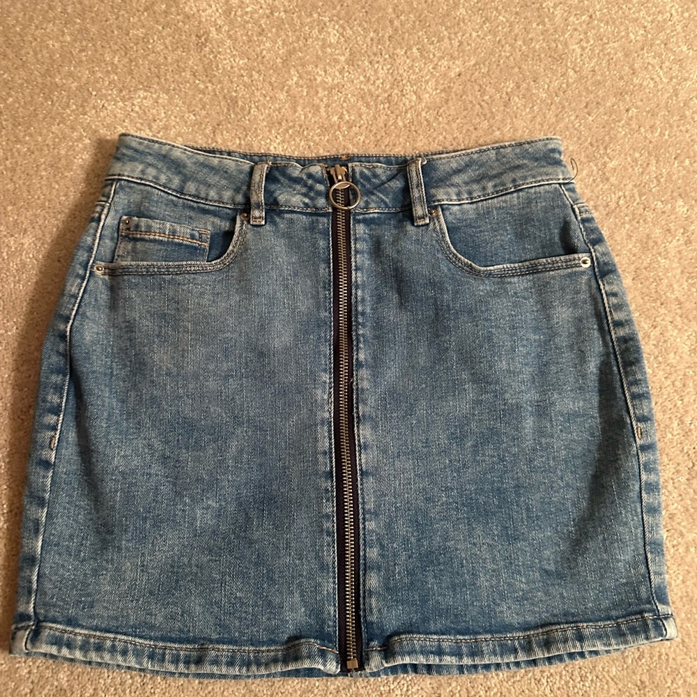 Garage Denim zip up skirt